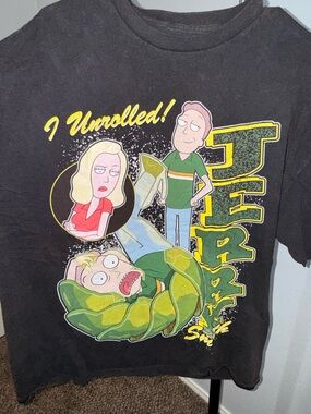 Rick and Morty 'I Unrolled!' Black Graphic Tee